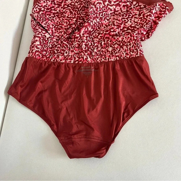 Athleta Shorts High Rise Mesh Racer Run Burgundy Leopard Built-In Liner 3" - Picture 13 of 15